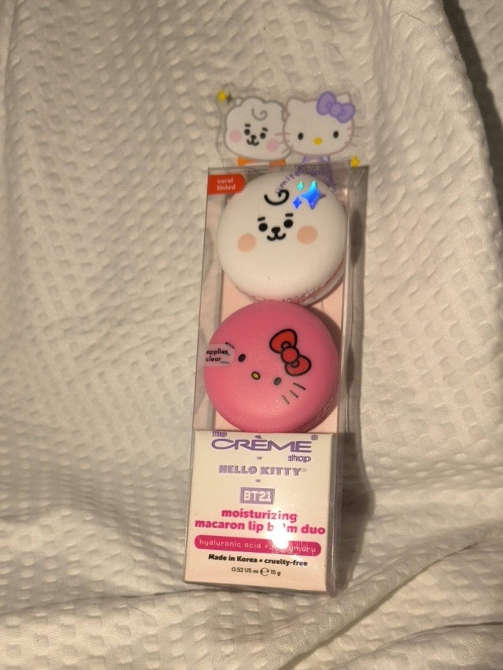 Hello Kitty Macaron Lip Balm Duo - White & Pink